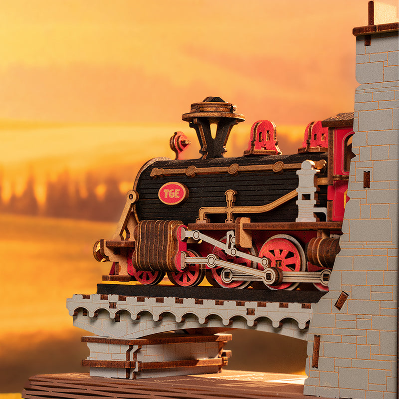 Century Train Book Ends DIY Booknook building kit