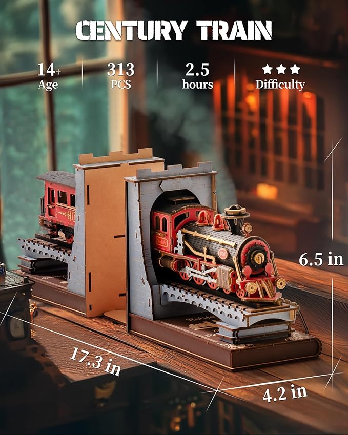 Century Train Book Ends DIY Booknook building kit